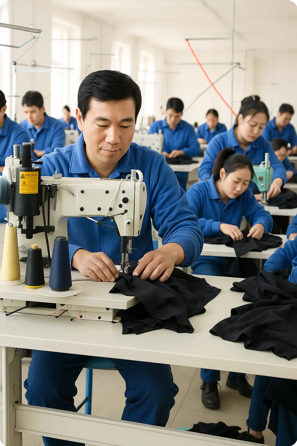 Shapewear sewing operations scheduled within a bulk production plan