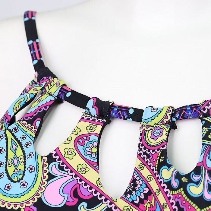 Sexy One Piece Swimsuit Push Up Swimwear Women Ruffle Flora Adjustable Shoulder Swimsuit V-Neck Bathing Suit Swim Wear - Image 9