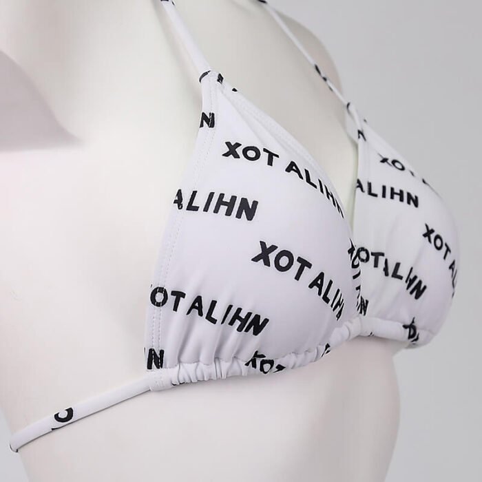 Women Set Custom Girl Swimwear Swimsuit Triangle Letter Printing Swim Wear Sexy Bikini - Image 7