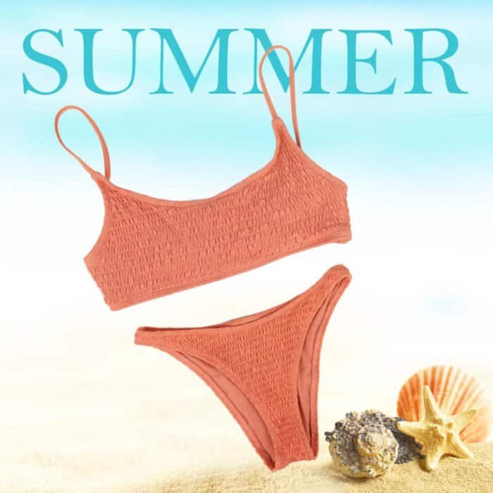Custom Logo Wholesale Fashion Ribbed Summer Bikinis Women Sexy Swimwear - Image 2