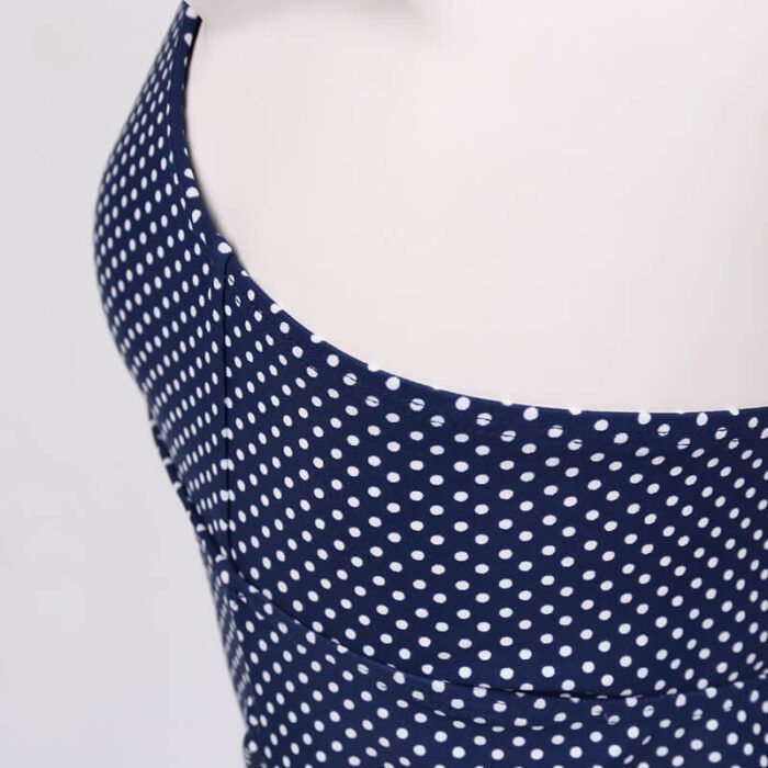 Wholesales Women Summer Customize Classic Blue Dot Printing Swimwear Elastic Sport Ladies Swim Wear One Piece Maternity Swimsui - Image 7