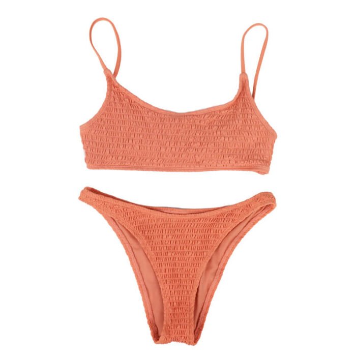 Custom Logo Wholesale Fashion Ribbed Summer Bikinis Women Sexy Swimwear