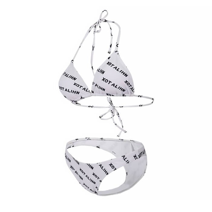 Women Set Custom Girl Swimwear Swimsuit Triangle Letter Printing Swim Wear Sexy Bikini - Image 4