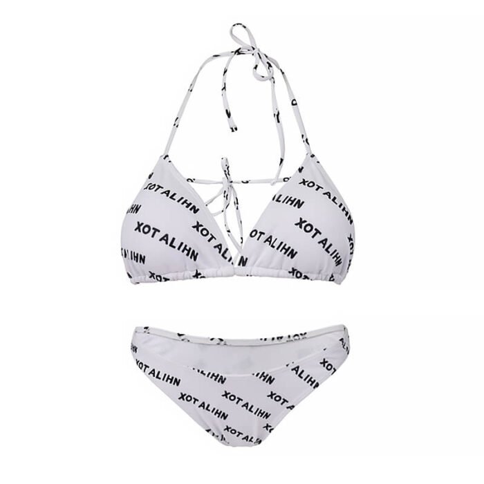 Women Set Custom Girl Swimwear Swimsuit Triangle Letter Printing Swim Wear Sexy Bikini