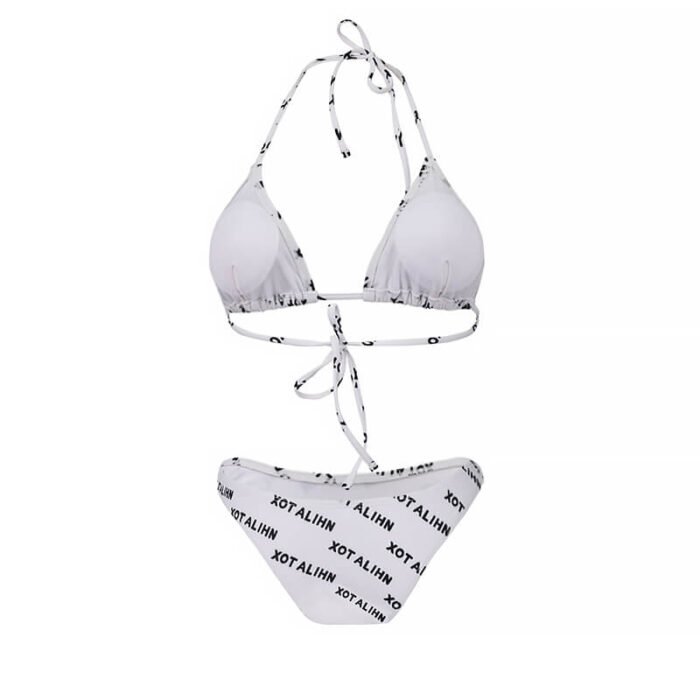 Women Set Custom Girl Swimwear Swimsuit Triangle Letter Printing Swim Wear Sexy Bikini - Image 5