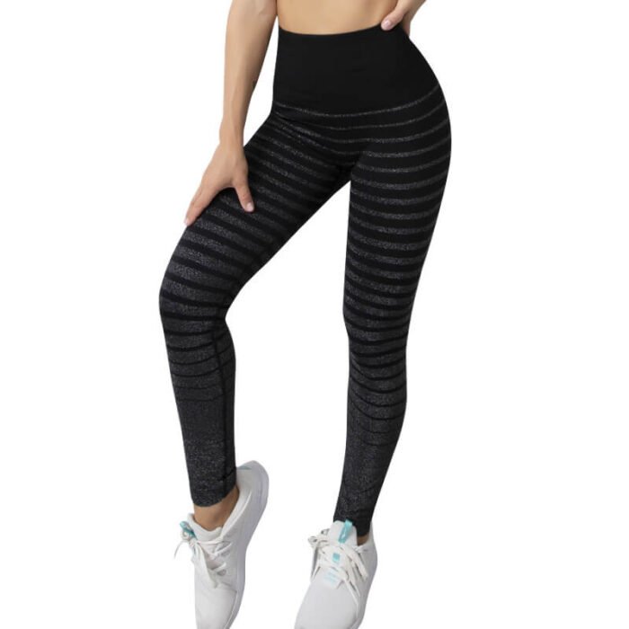 New Customized Design Strip Yoga Pants Workout Seamless High Waist Gym Sports Wear