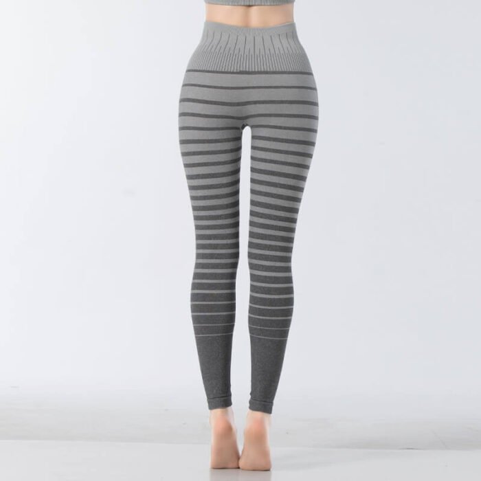 New Customized Design Strip Yoga Pants Workout Seamless High Waist Gym Sports Wear - Image 13