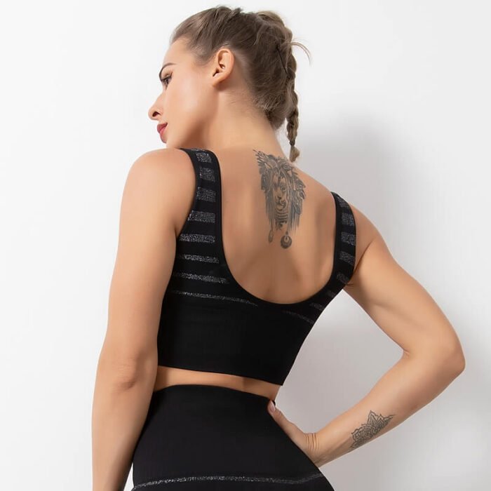 New fashion nylon spandex mesh sports bra women workout clothing seamless fitness vest - Image 3