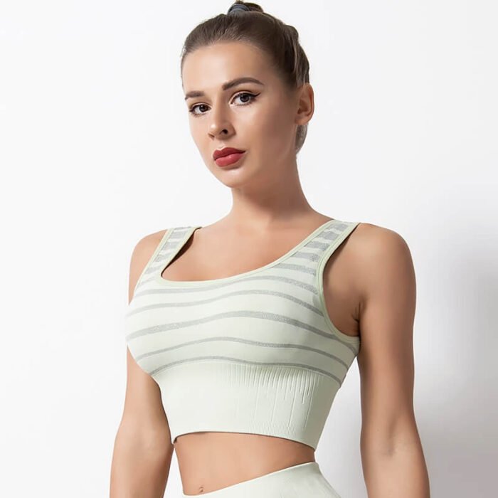New fashion nylon spandex mesh sports bra women workout clothing seamless fitness vest