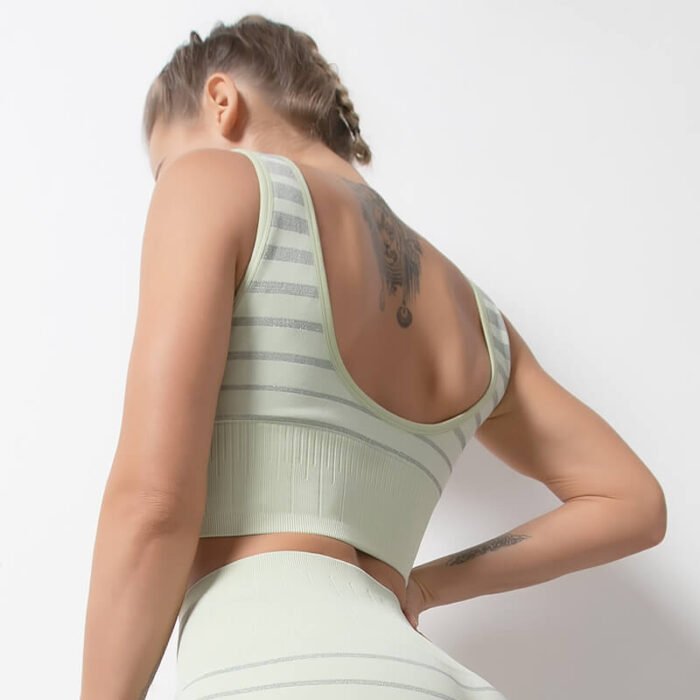 New fashion nylon spandex mesh sports bra women workout clothing seamless fitness vest - Image 10