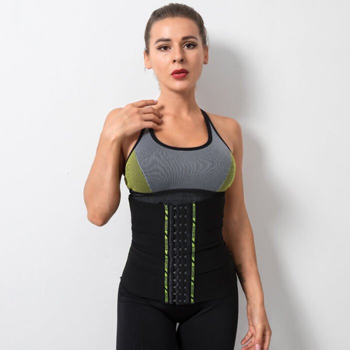 Trendy Premium Compression Waist Slimmer Fitness Memory Steel Bone Nylon Waist Trainer Sweating Belts - Image 9