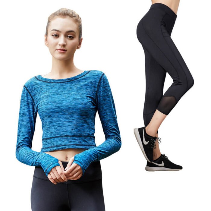 New Women Gym Clothes Brand Logo Workout Quick dry and Breakable T-shirt and Pant bra,Outdoor Running Hollowed-out Sports Set