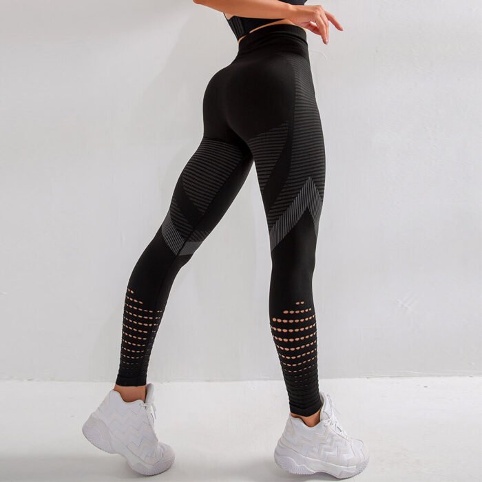 New Trendy Customized Design Mesh Yoga Legging Workout Seamless Leggings Hip Lift Sexy Active Wear Sports Pant - Image 8