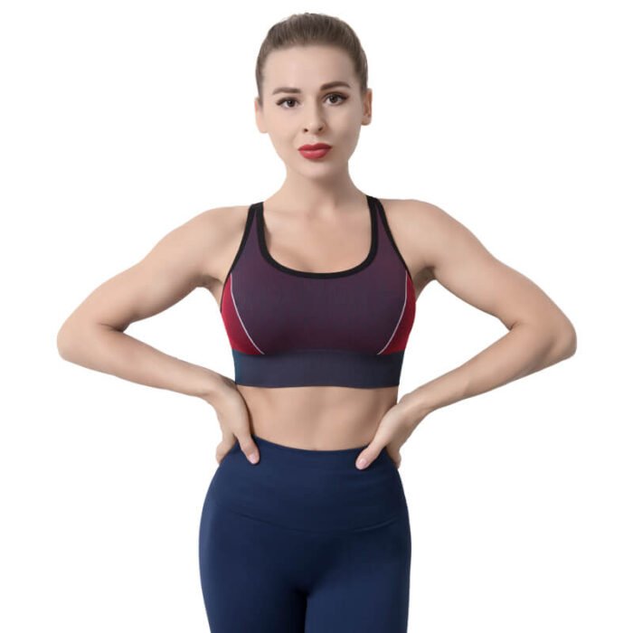 New fashion nylon spandex Women Workout Fitness Active wear Letter Print Beauty Back Sports Bra