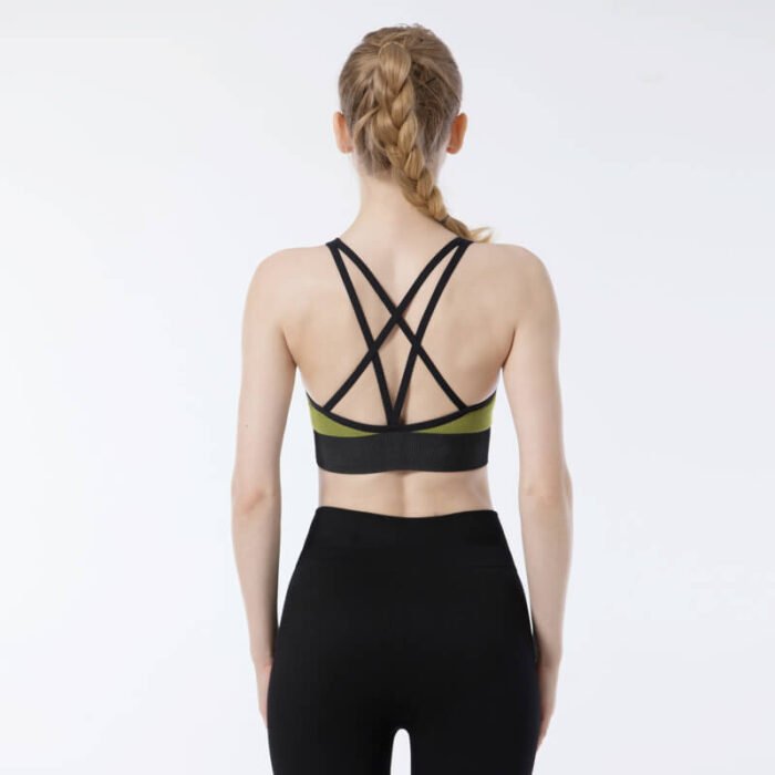 New fashion nylon spandex Women Workout Fitness Active wear Letter Print Beauty Back Sports Bra - Image 6