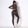 New Trendy Women Seamless Camouflage Fitness Yoga Wear High Waist Tummy Control Working out Legging and Long Sleeve Shirt - Image 6