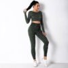 New Trendy Women Seamless Camouflage Fitness Yoga Wear High Waist Tummy Control Working out Legging and Long Sleeve Shirt - Image 3
